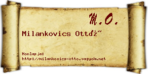 Milankovics Ottó névjegykártya